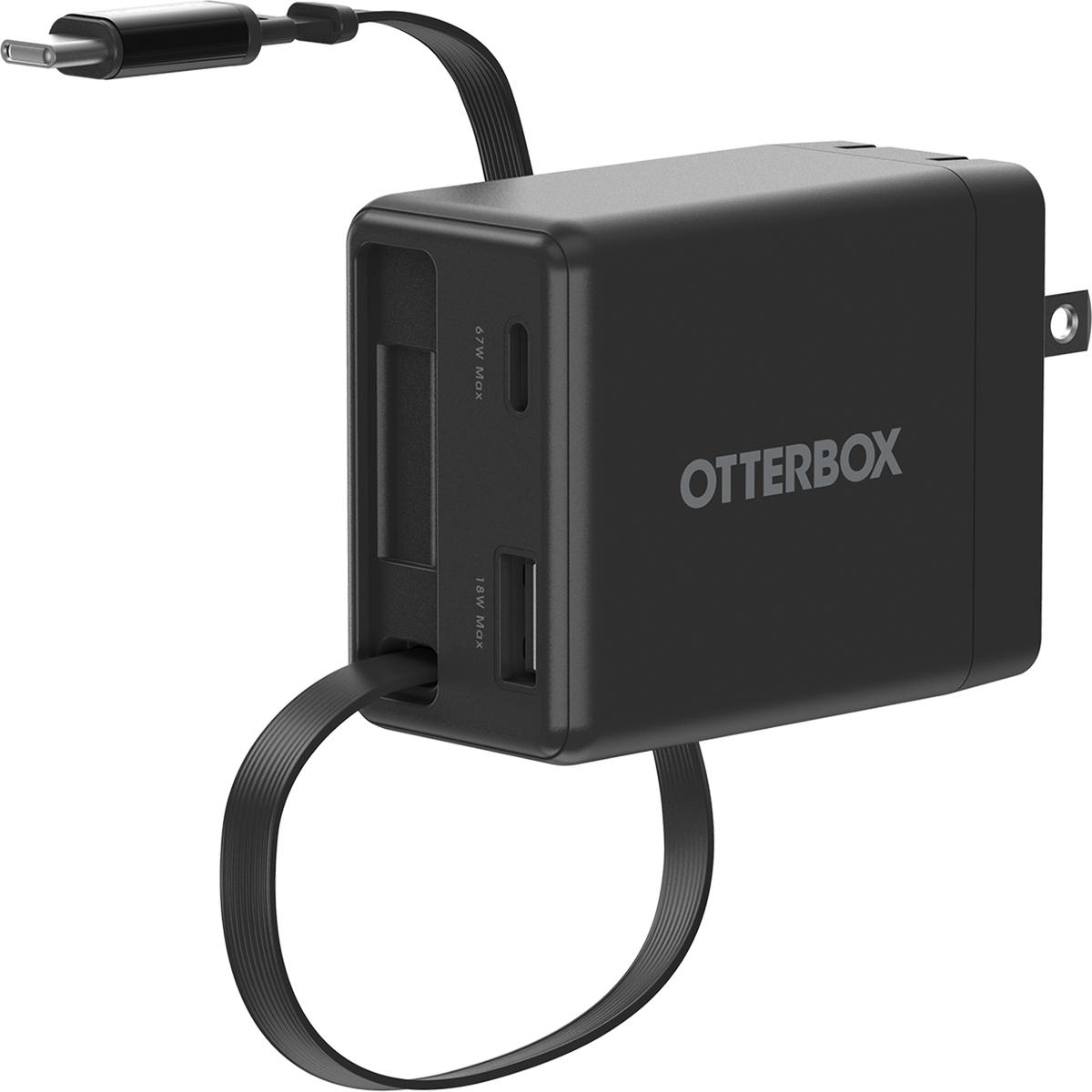 67W Wall Charger With Retractable Cable