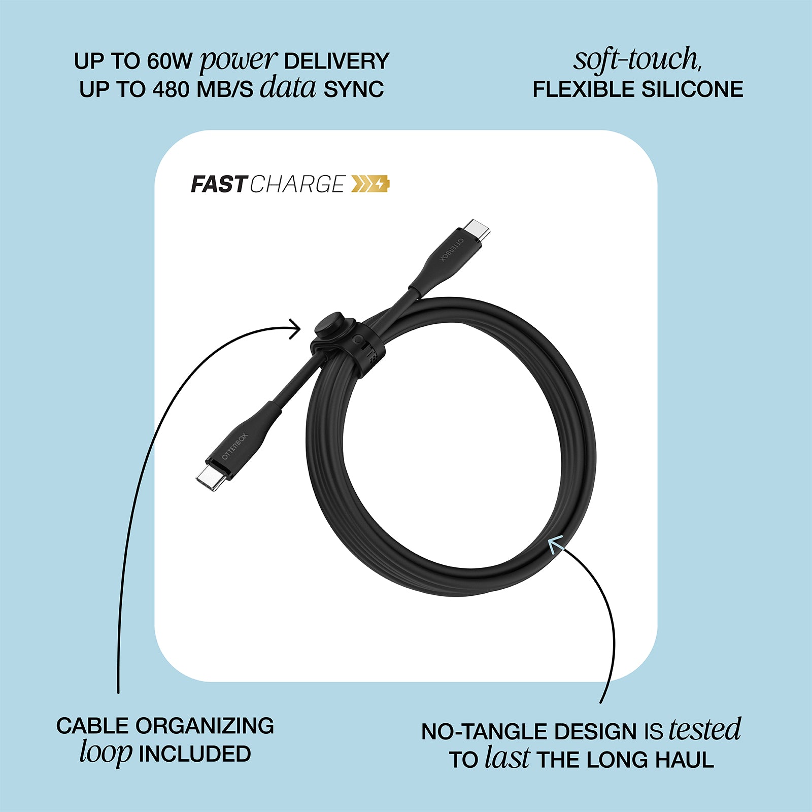 Durable, Fast Charging 60W USB-C Charging Cable | OtterBox