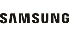 Samsung logo in black text on a white background