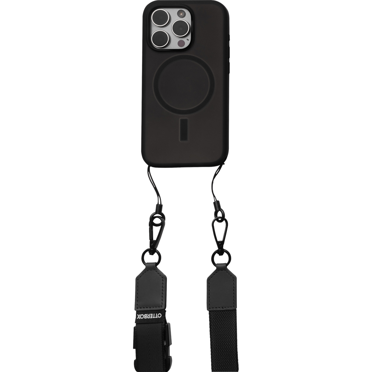 phone with strap attached to the end