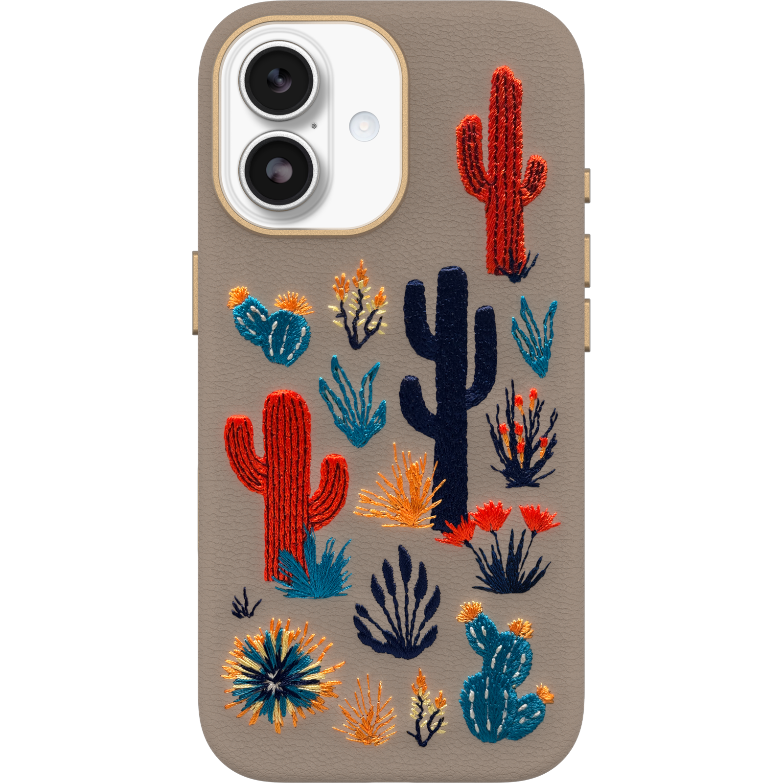 iPhone 17 Symmetry Series Cactus Leather Embroidery Case - Image 15245