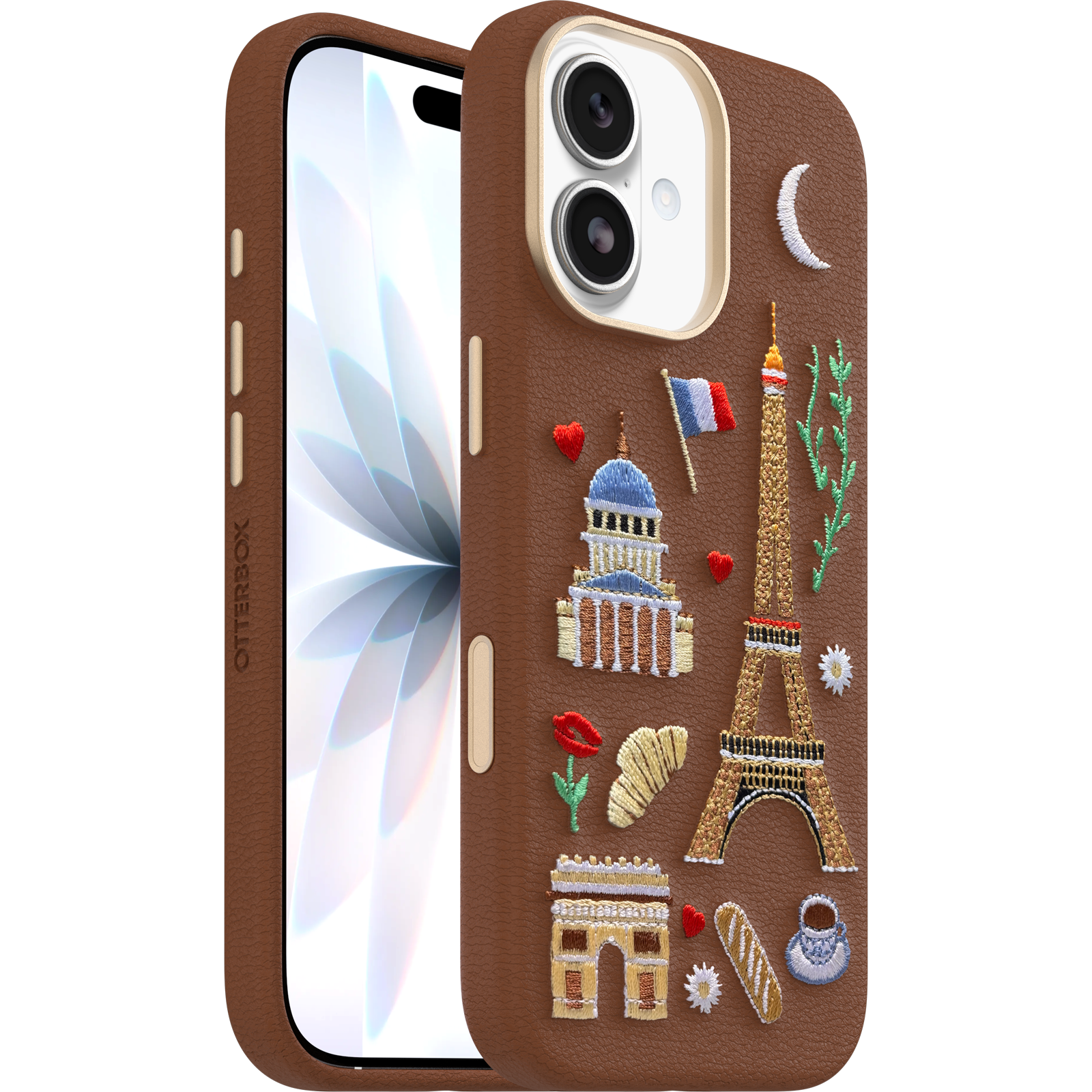 Embroidered iPhone 17 Case | Symmetry Series Cactus Leather – OtterBox