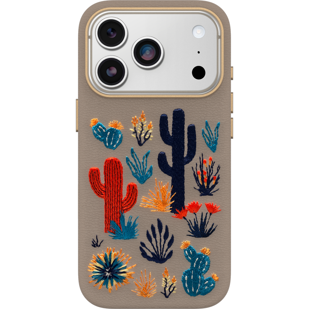 iPhone 17 Pro Symmetry Series Cactus Leather Embroidery Case - Image 15801