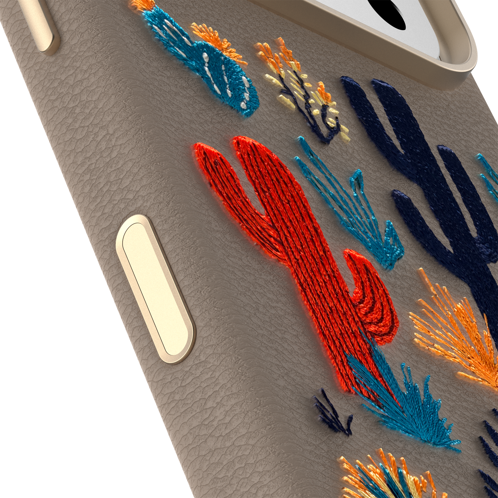 iPhone 17 Pro Symmetry Series Cactus Leather Embroidery Case - Image 15802