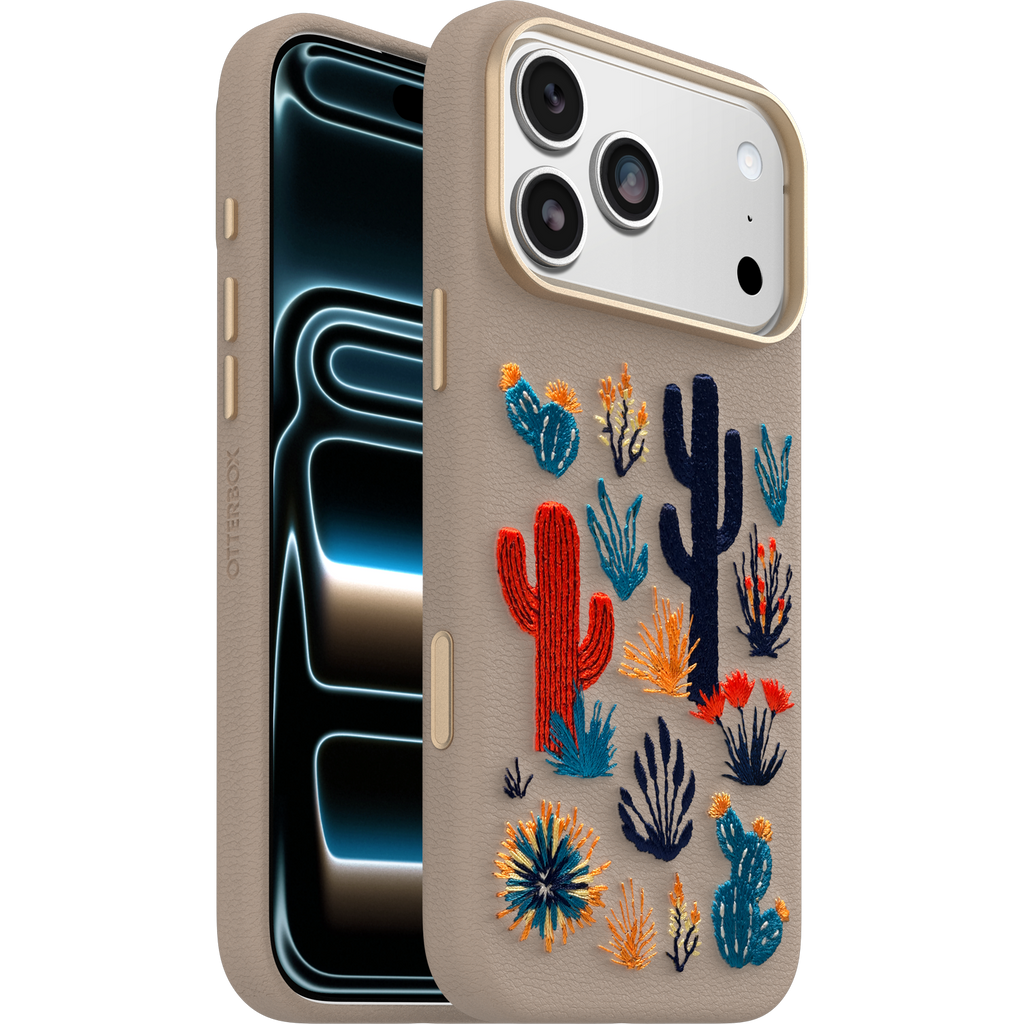 iPhone 17 Pro Max Symmetry Series Cactus Leather Embroidery Case - Image 15868