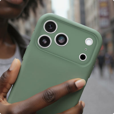 green figura case showcasing camera coverage