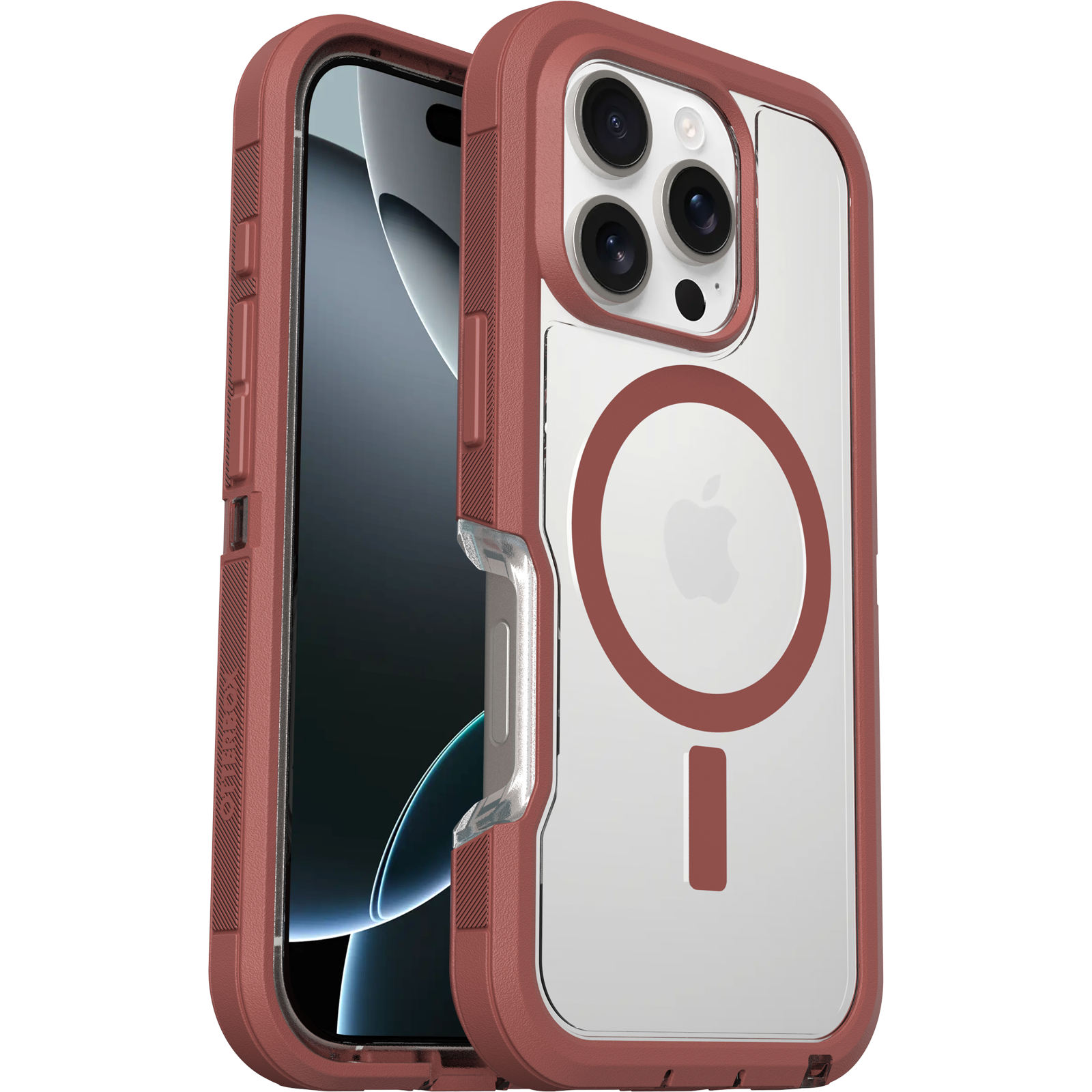 OtterBox Defender XT Clear MagSafe Case for Apple iPhone 16 Pro Red