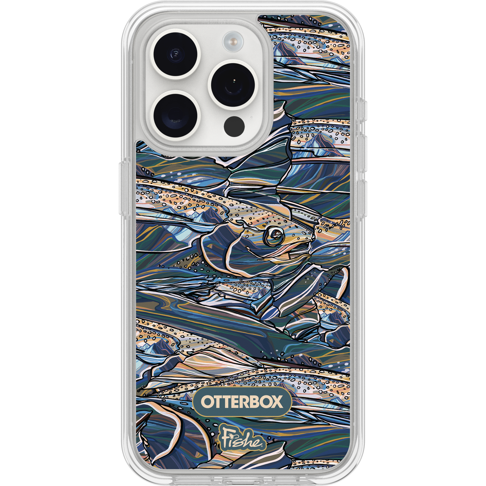 OtterBox iPhone 15 Pro Symmetry Series Clear for MagSafe x Fishe - Rainbow Ridge (Clear)
