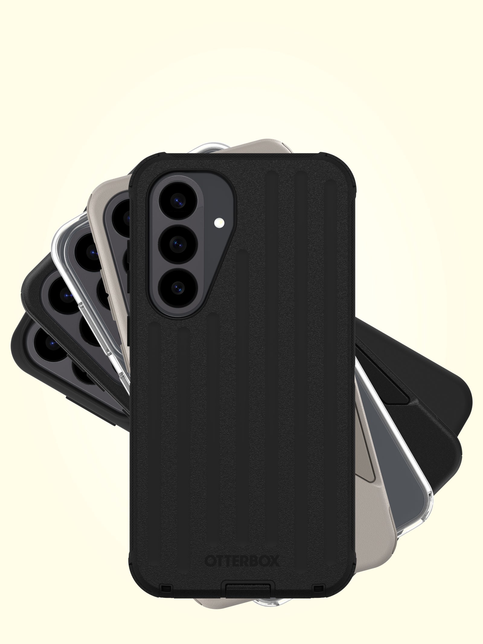 galaxy s26 fe black defender case and many behind it