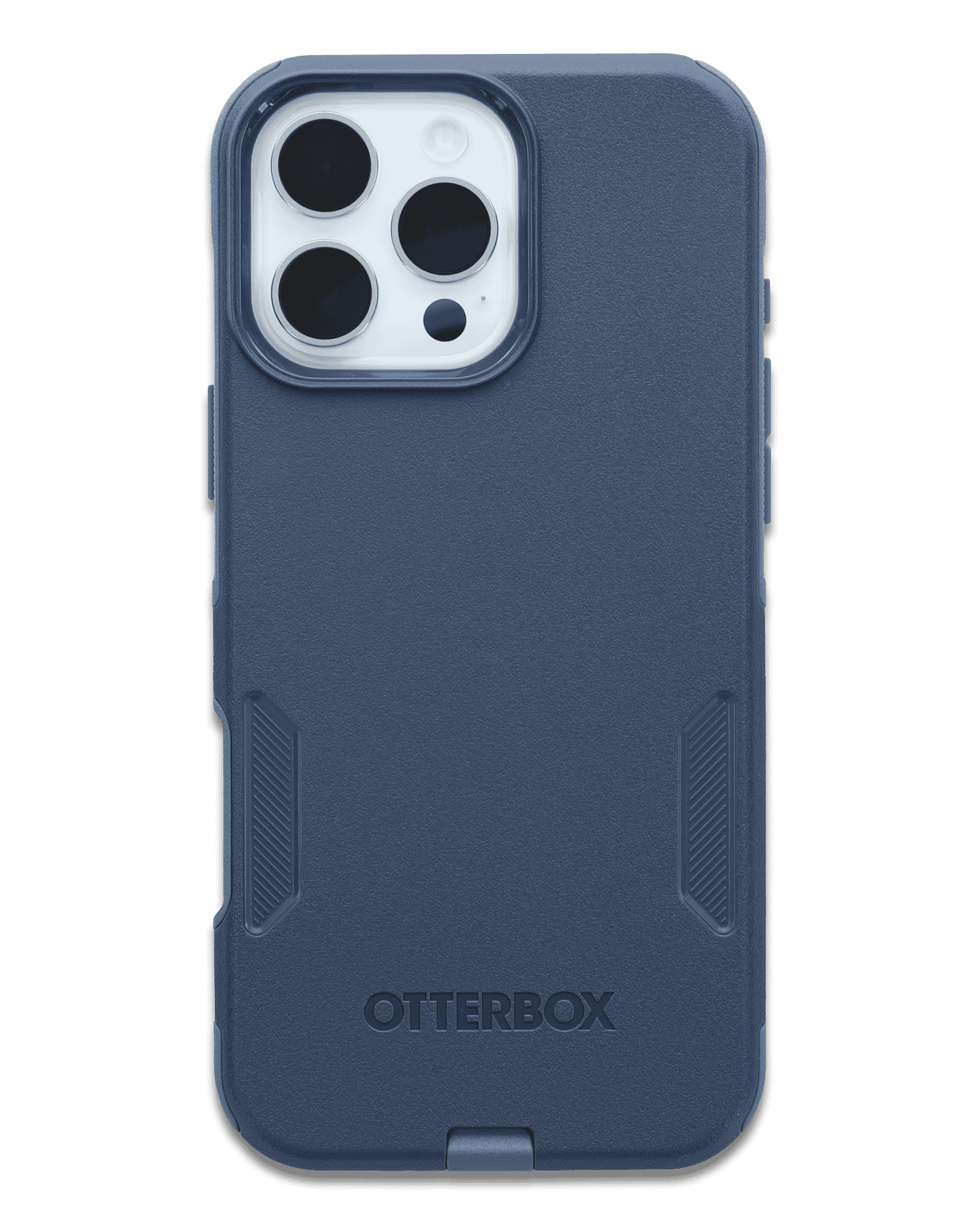 Blue OtterBox phone case on a clear background