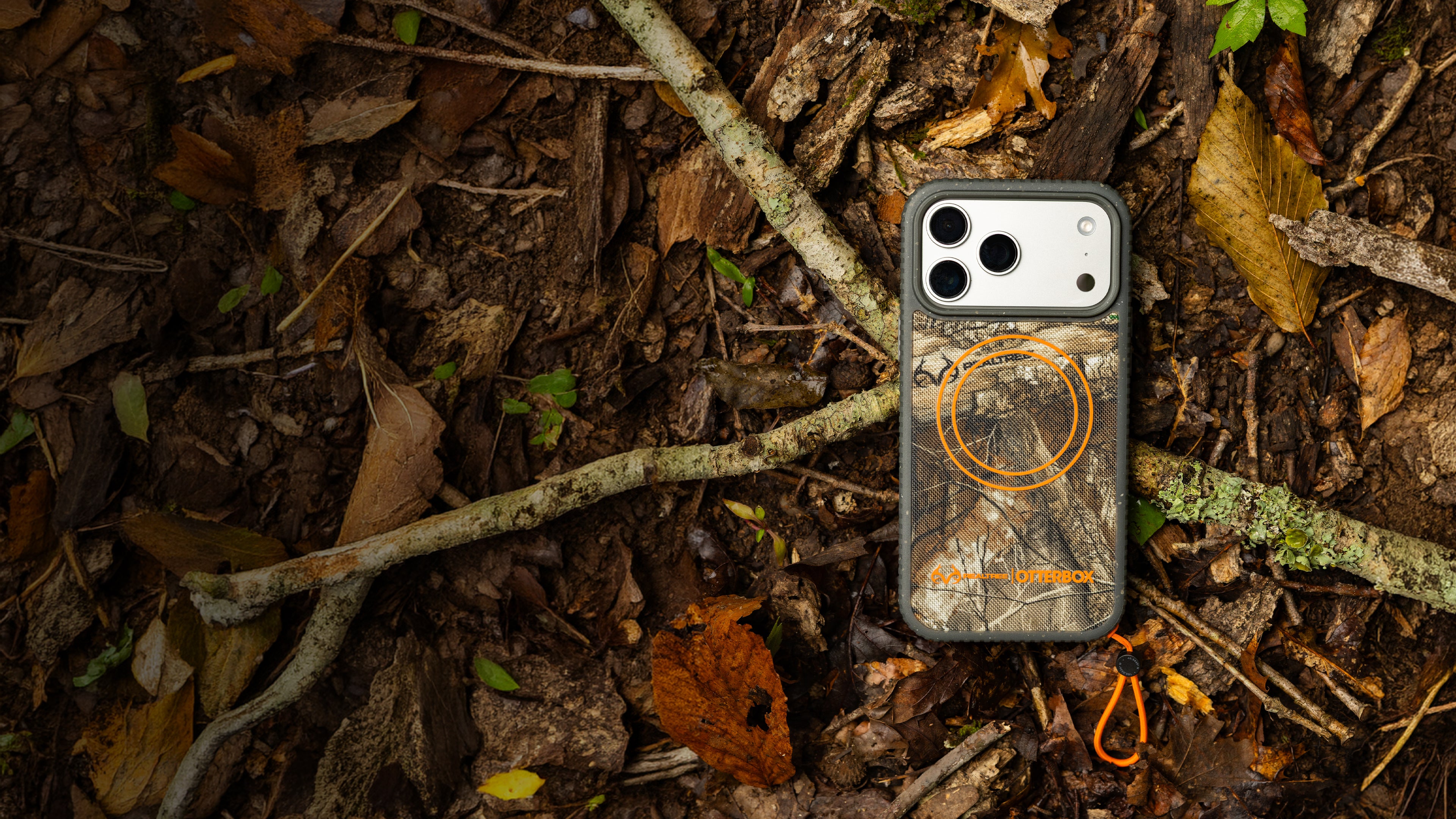 sole series featuring realtree case on a dirt and leave background