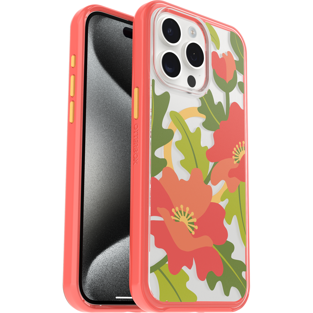 iPhone 15 Pro Max Symmetry Series Clear Case for MagSafe Fluttering Flora - Image 28302