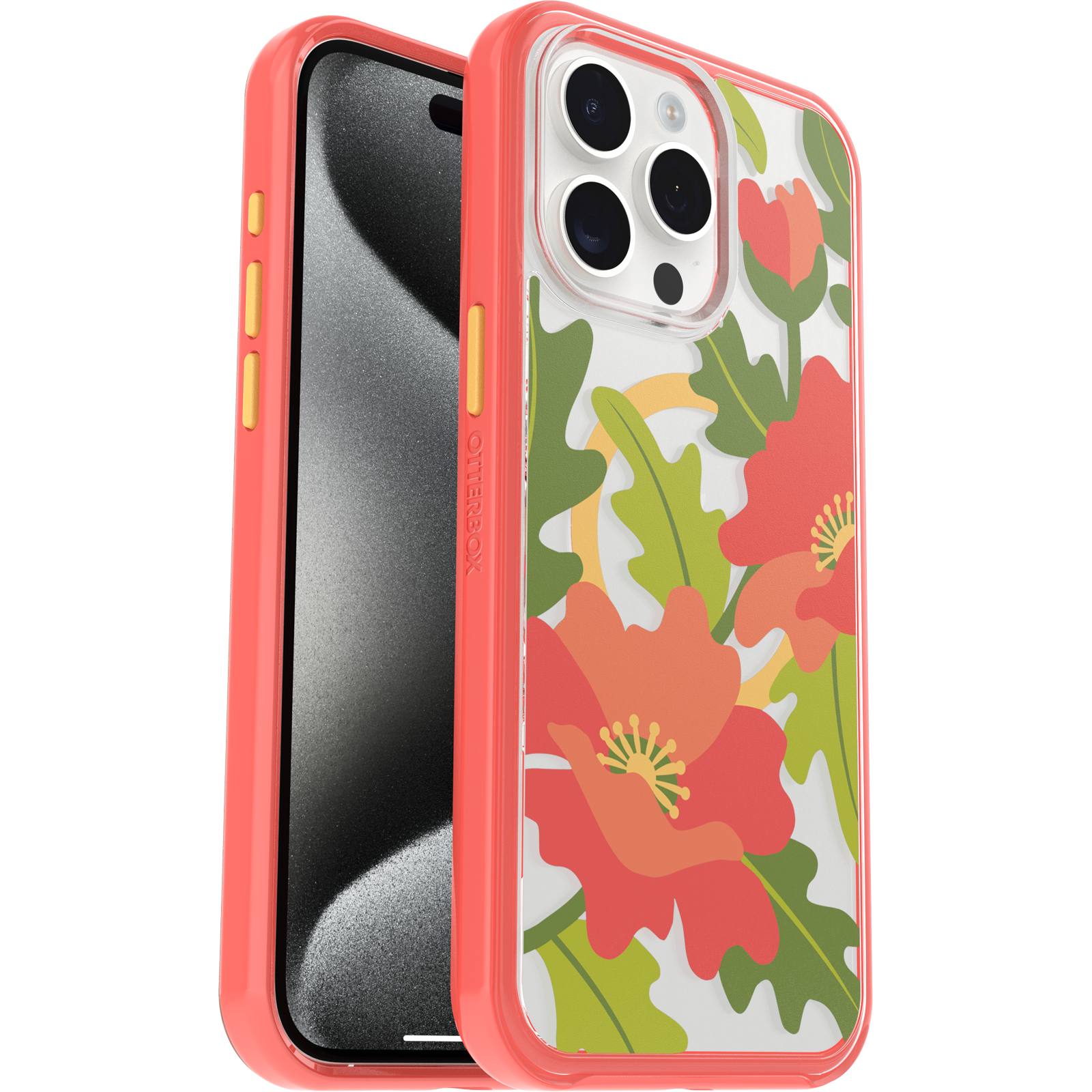 iPhone 15 Pro Max Symmetry Series Clear Case for MagSafe Fluttering Flora - Image 28302