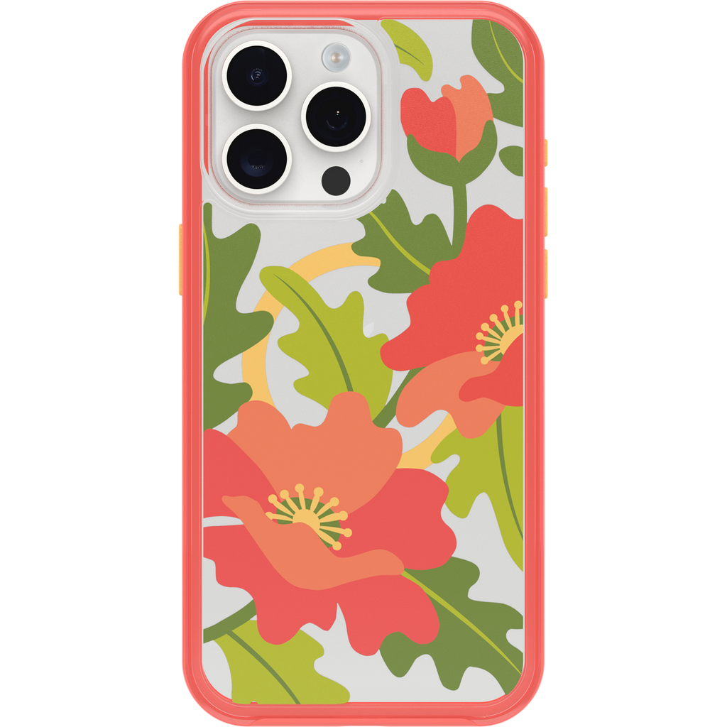 iPhone 15 Pro Max Symmetry Series Clear Case for MagSafe Fluttering Flora - Image 28303