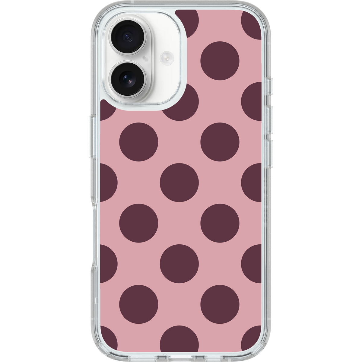 Polka Dot iPhone 16 Case | OtterBox Symmetry Series Clear