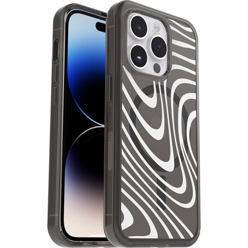 product image 1 - iPhone 14 Pro Case Symmetry Series Clear for MagSafe Black + White Collection