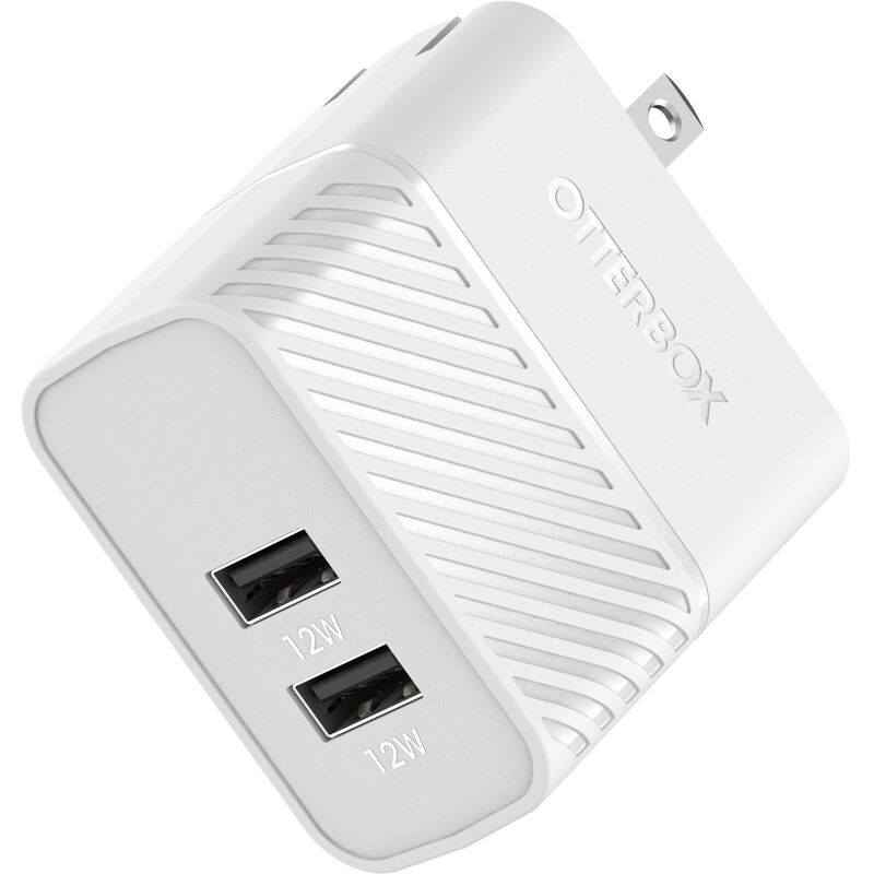 product image 2 - Lightning to USB-A Dual Port Wall Charging Kit, 24W Combined 