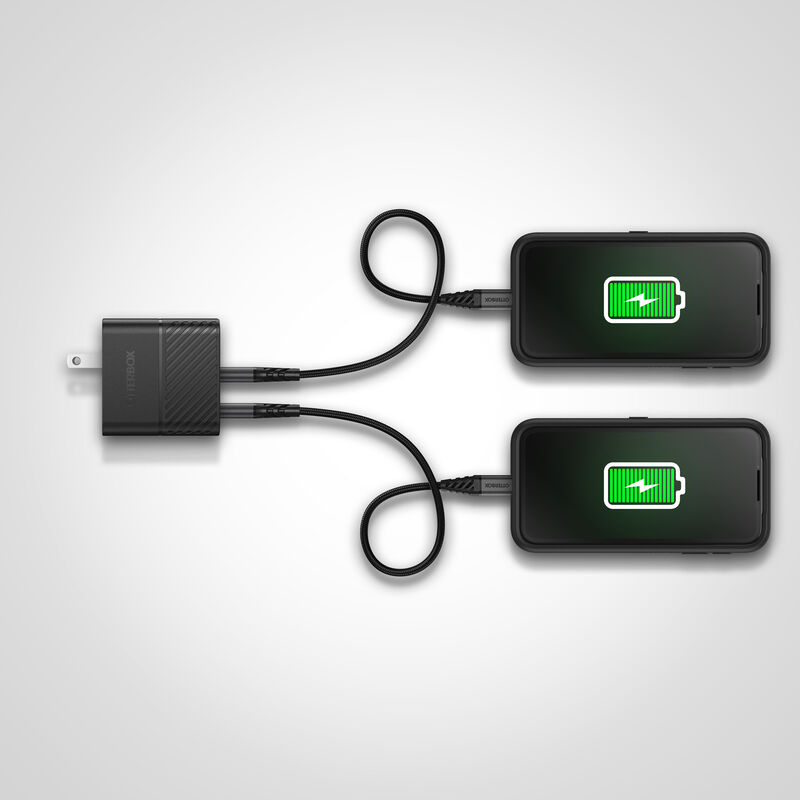 product image 5 - Lightning to USB-A Dual Port Wall Charging Kit, 24W Combined 