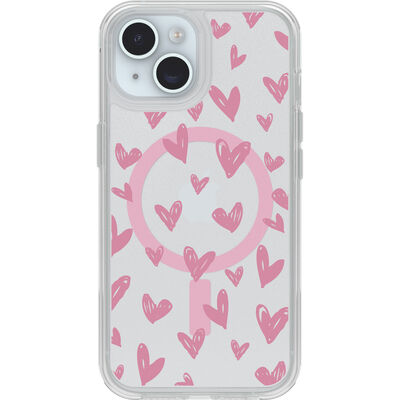 iPhone 15, iPhone 14, and iPhone 13 Symmetry Series Case for MagSafe Doodle Hearts