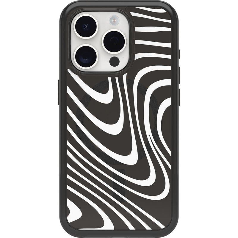 product image 2 - iPhone 15 Pro Case Symmetry Series Clear for MagSafe Black + White Collection
