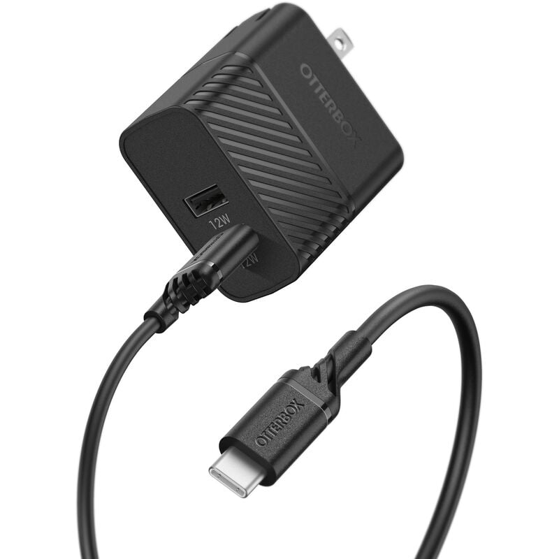 product image 1 - USB-C to USB-A Dual Port Wall Charging Kit, 24W Combined 