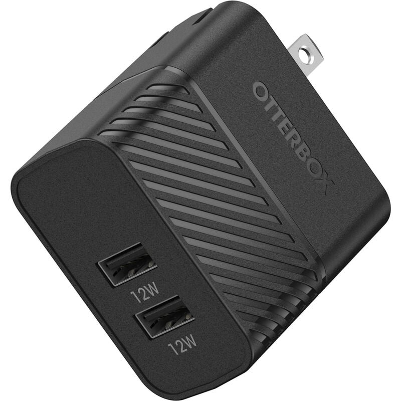 product image 1 - USB-A Dual Port Wall Charger, 24W Combined 