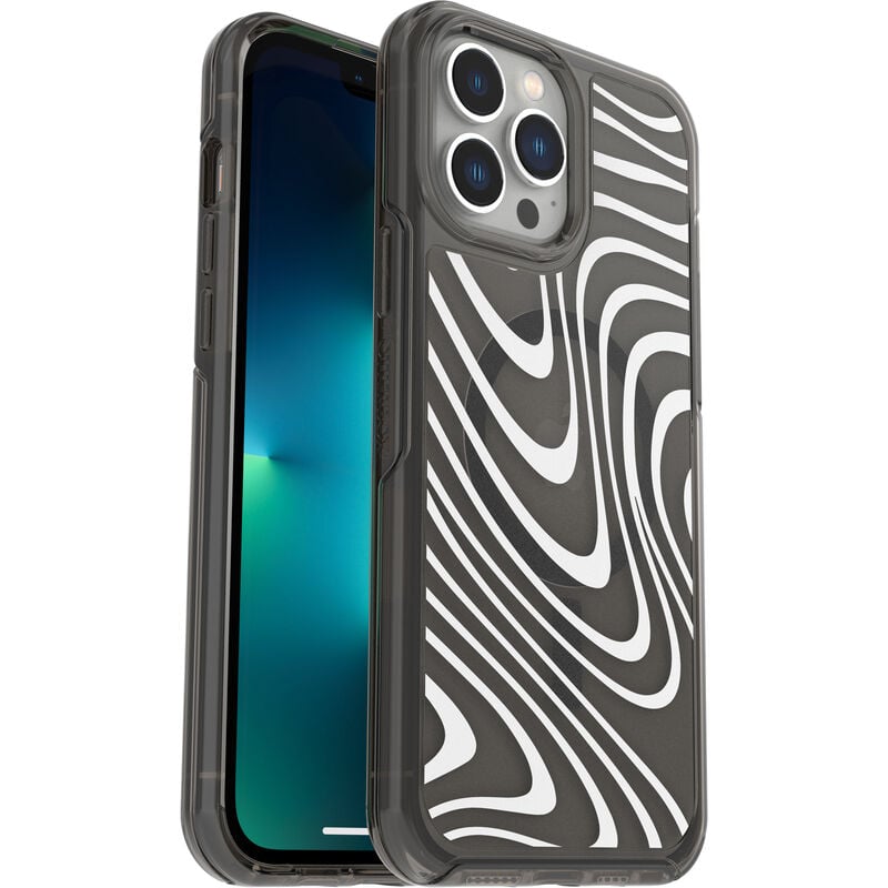 product image 1 - iPhone 13 Pro Max and iPhone 12 Pro Max Case Symmetry Series Clear for MagSafe Black + White Collection