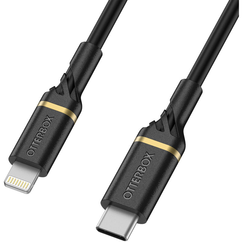 Black 1m Lightning to USB-C Fast Charge Cable — Standard