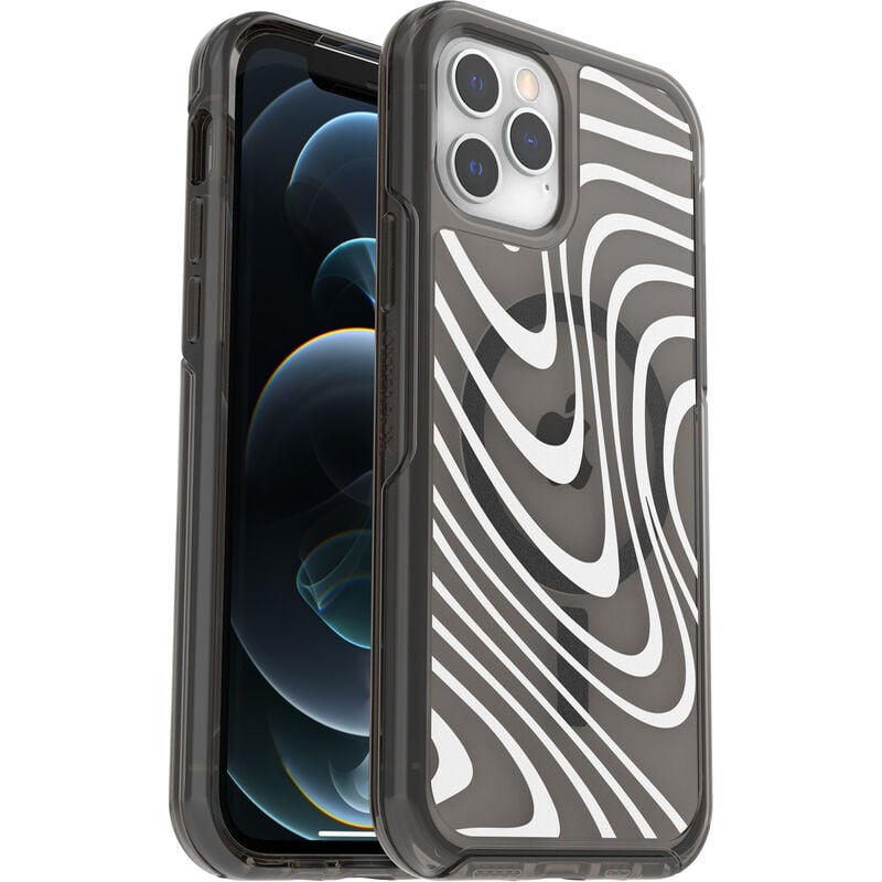 product image 1 - iPhone 12 and 12 Pro Case Symmetry Series Clear for MagSafe Black + White Collection