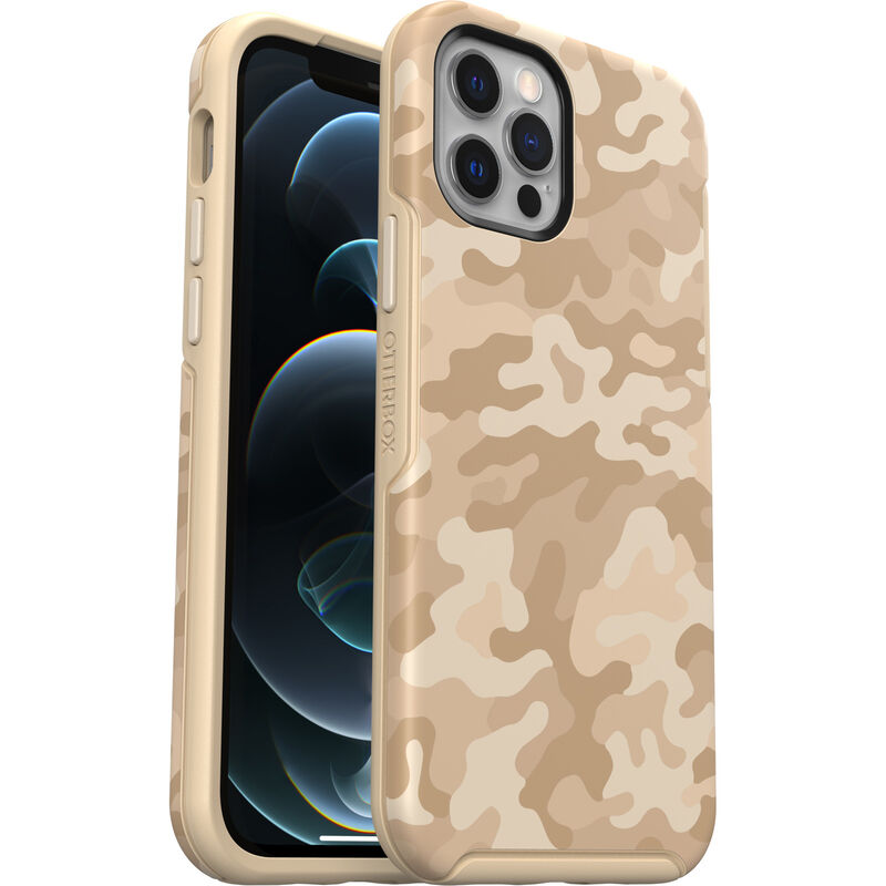 OtterBox Symmetry Series Clear Case for iPhone 12 and 12 Pro - Sand Storm Camo, Brown