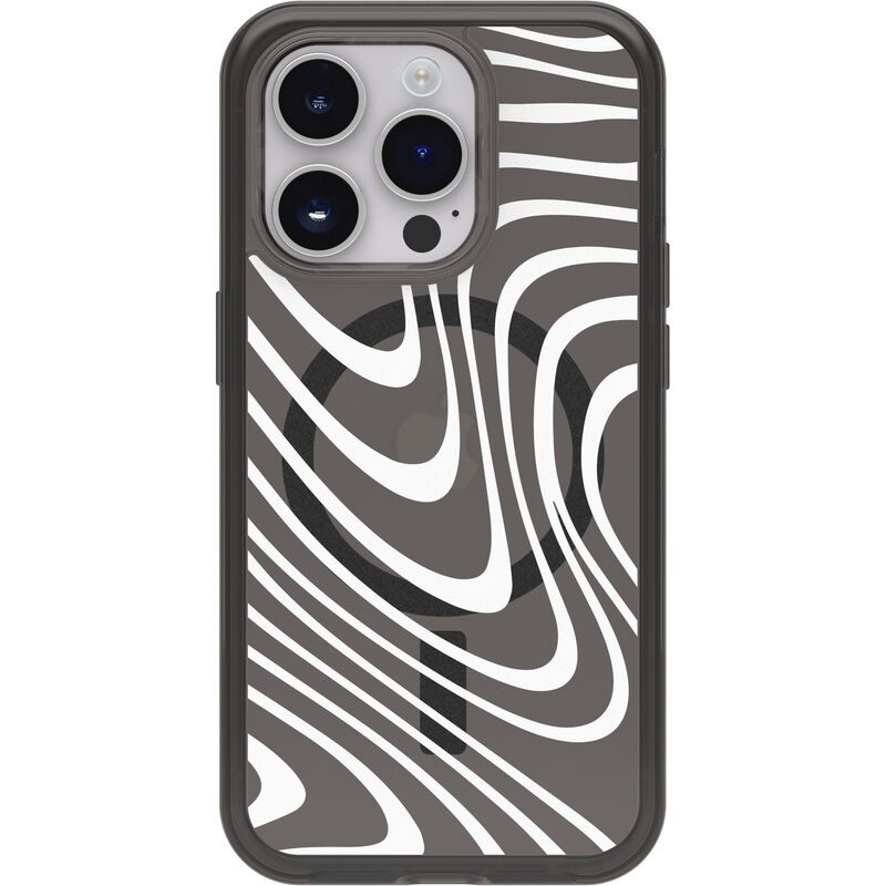 product image 2 - iPhone 14 Pro Case Symmetry Series Clear for MagSafe Black + White Collection