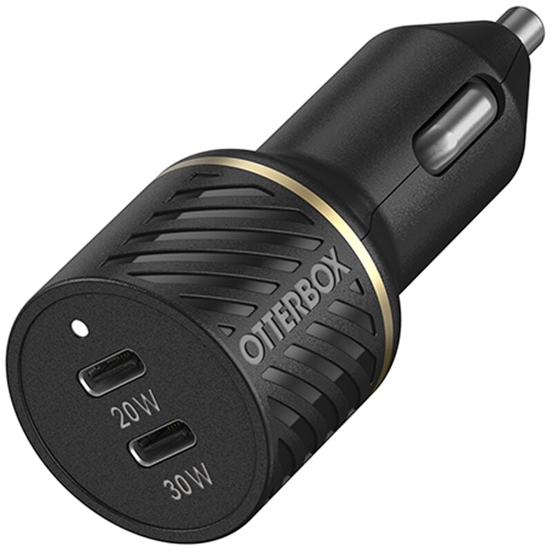 product image 1 - USB-C to USB-C Dual Port Car Charger, 50W Combined Fast Charge