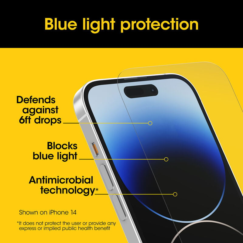 product image 4 - iPhone 15 Screen Protector Premium Pro Glass Blue Light Antimicrobial