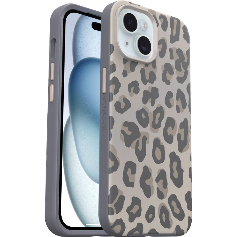 OtterBox iPhone 15, iPhone 14, and iPhone 13 Symmetry Series Case - Wildcat (Grey), Snaps to MagSafe, ultra-sleek, Raised Edges Protect Camera & Scre