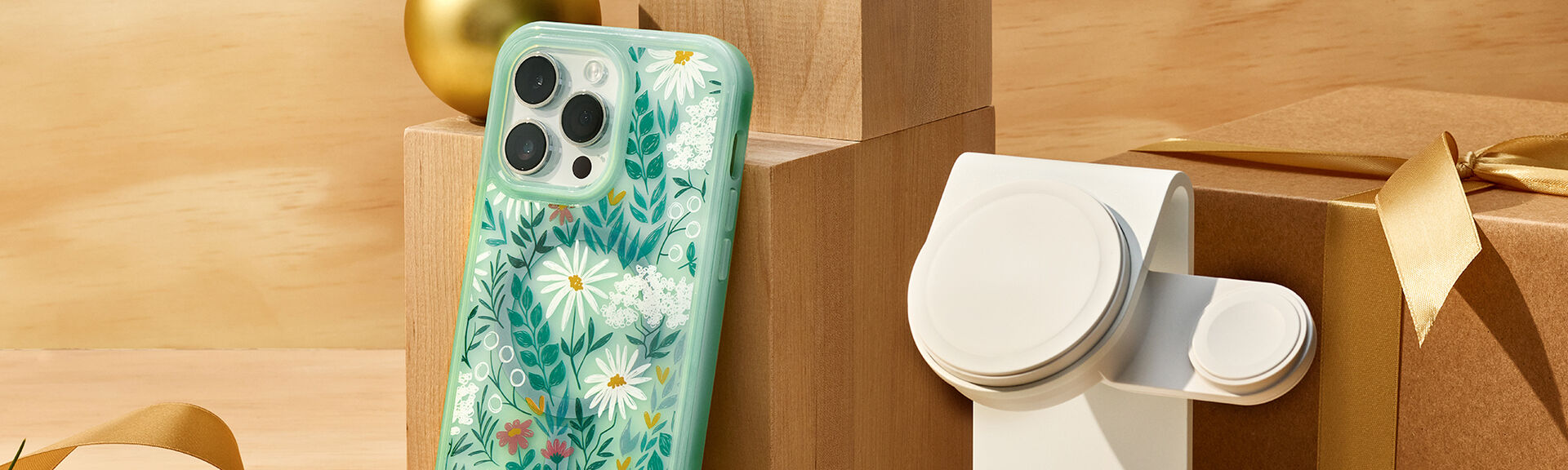 Floral phone case with MagSafe Charging stand & Apple watch case | OtterBox