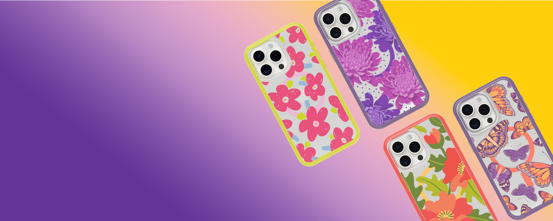 flower and butterfly graphic cases