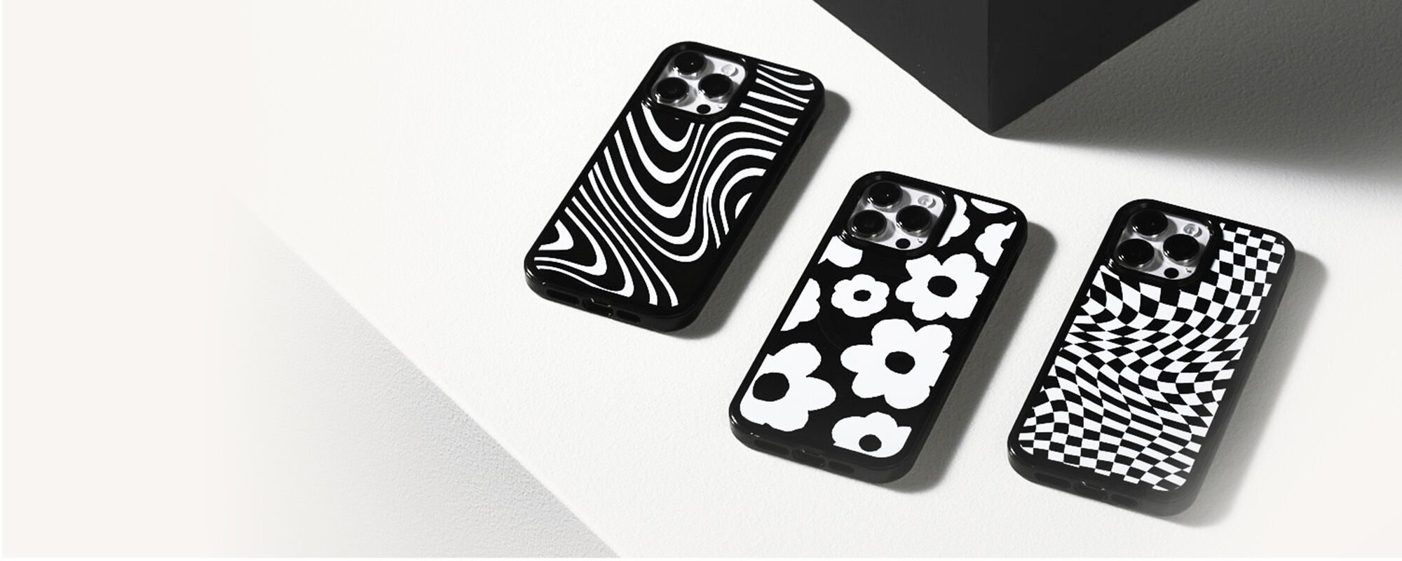 Black and shop white phone case