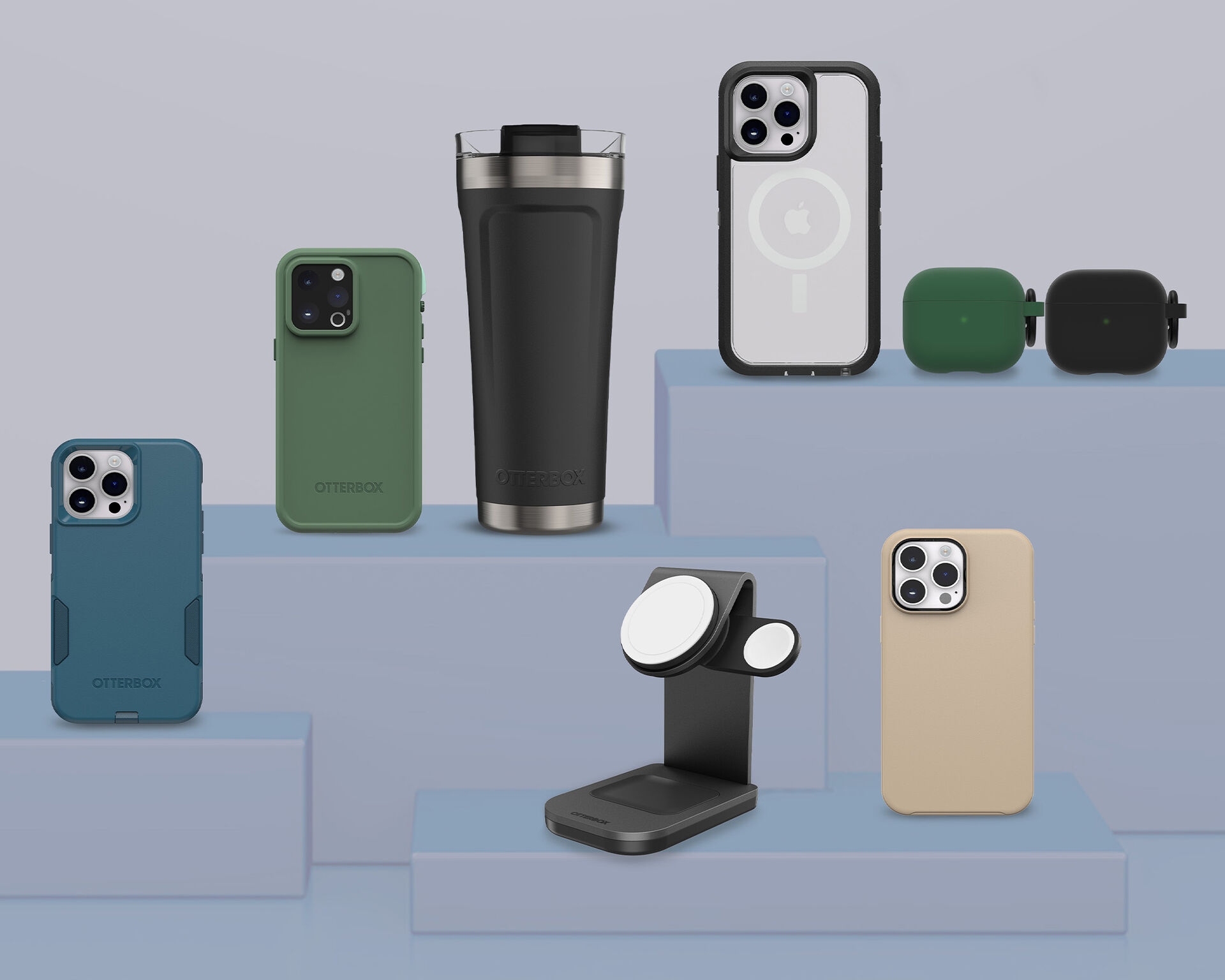 Select range of products including tumbler, power products, phone cases and AirPod cases