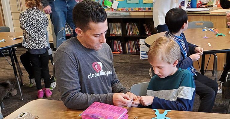 OtterCares helping at a local school