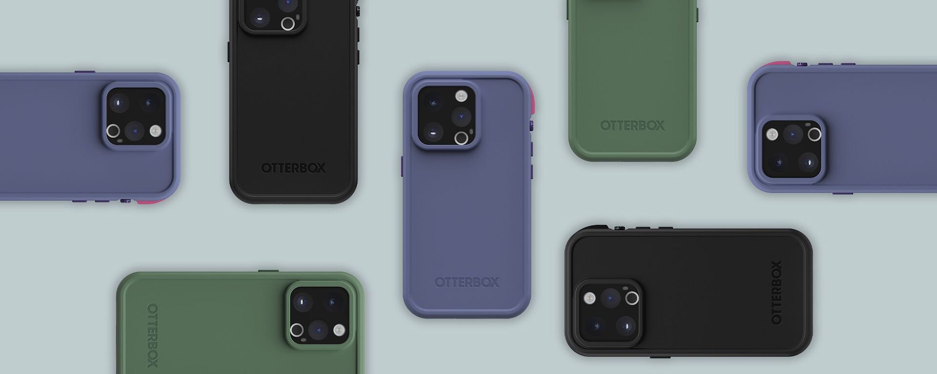 Black Purple & Green Frë waterproof case | OtterBox