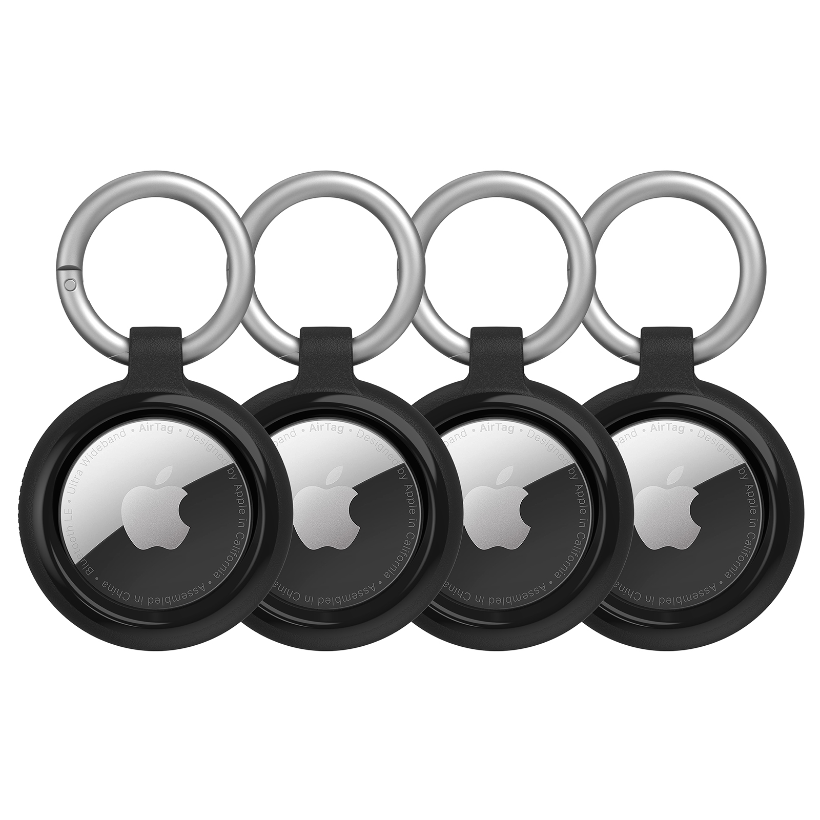 Insignia Key Ring Case for Apple AirTag - Black - 4 ct