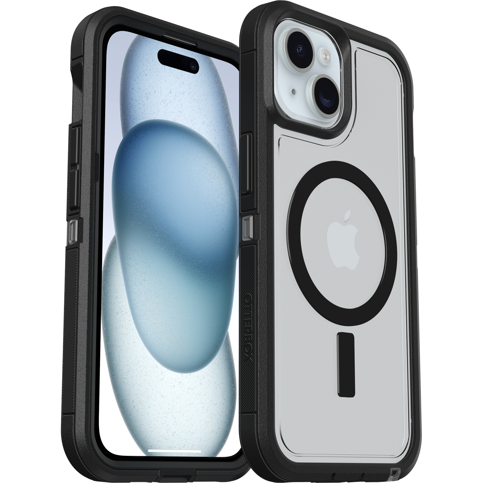 Black MagSafe iPhone 15 Case | Defender Series XT Clear Black MagSafe iPhone 15 Case | Defender Series XT Clear
