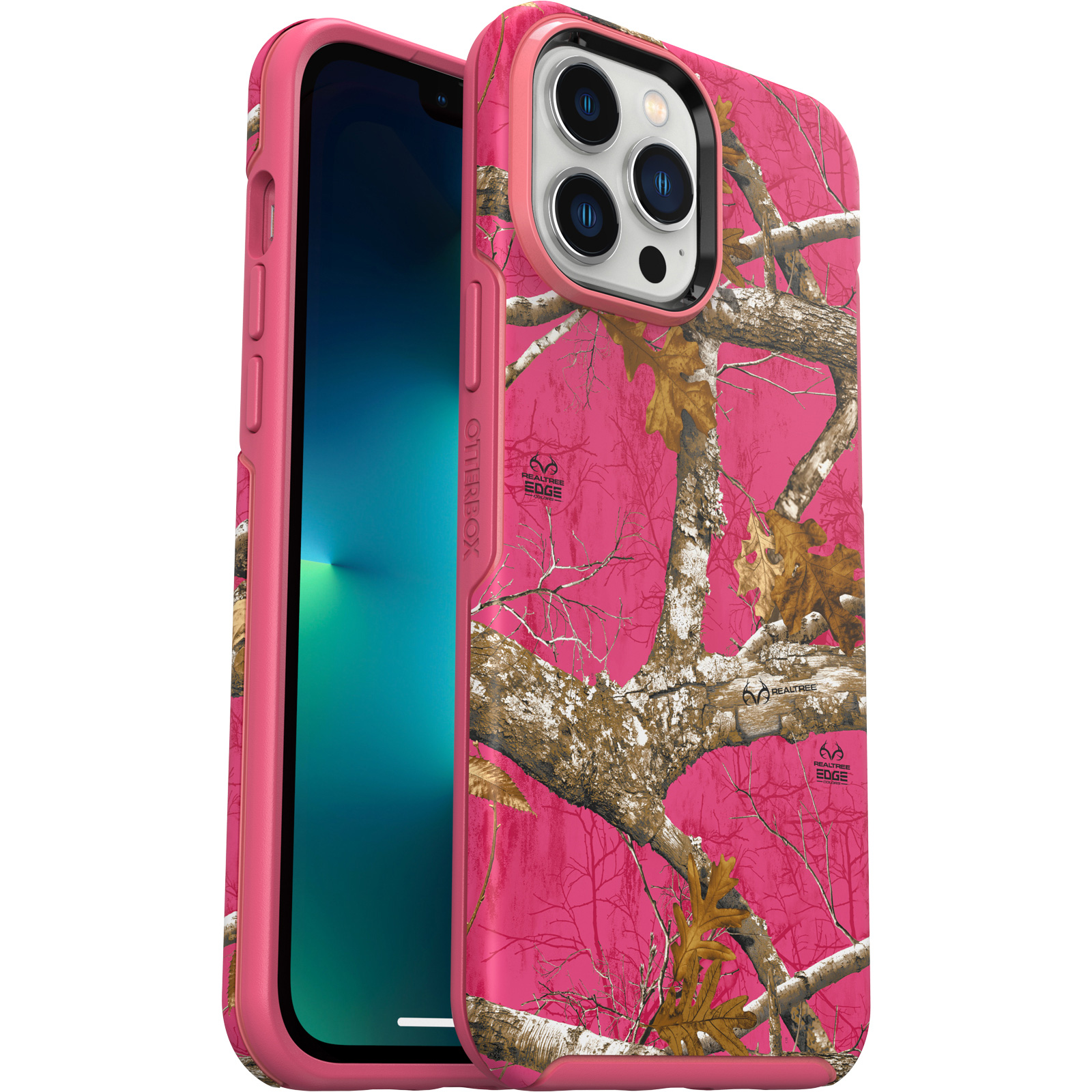 OtterBox iPhone 13 Pro Max and iPhone 12 Pro Max Symmetry Series for MagSafe Case RT Flamingo Pnk