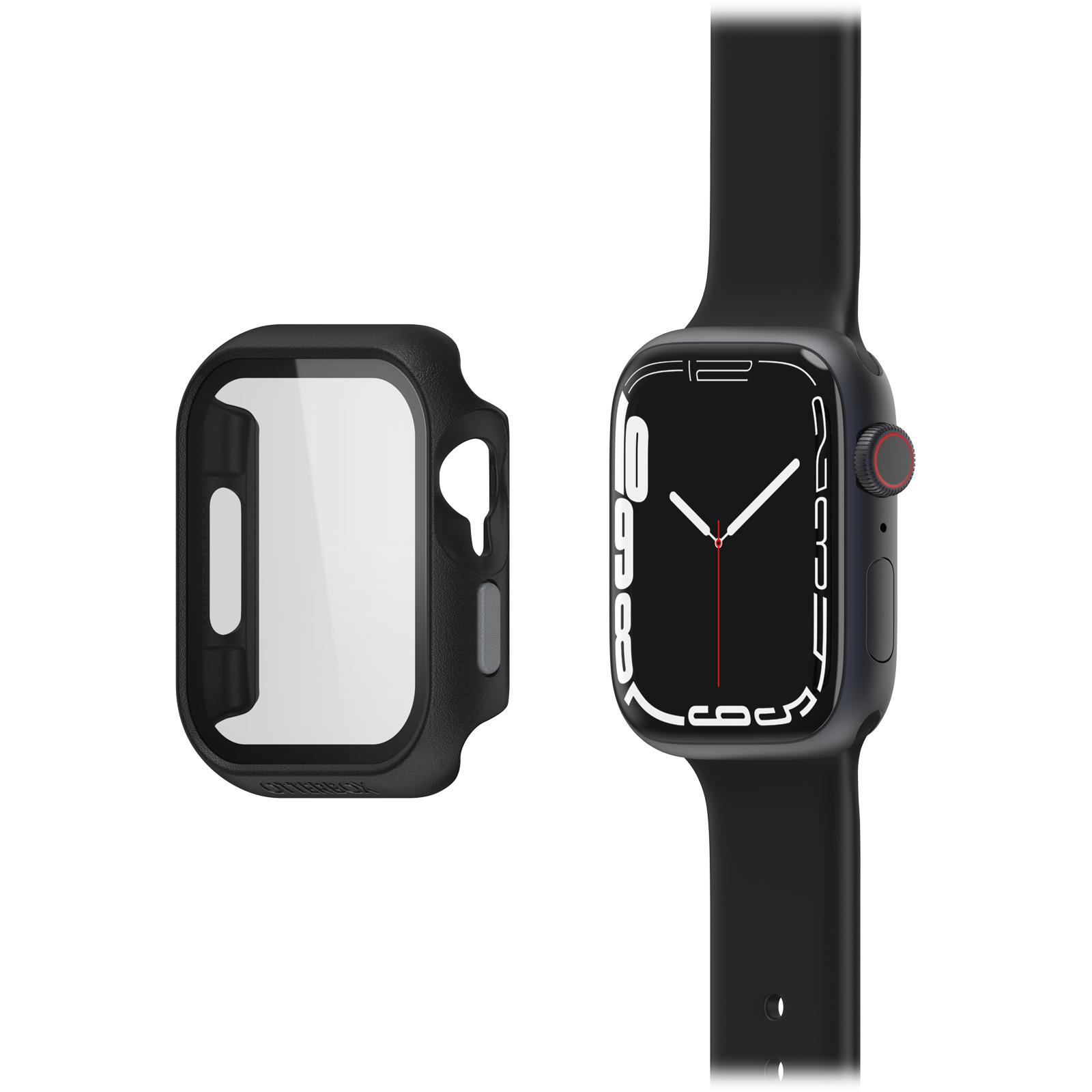 Black Apple Watch Series 8/7 45MM Case With Screen Protector