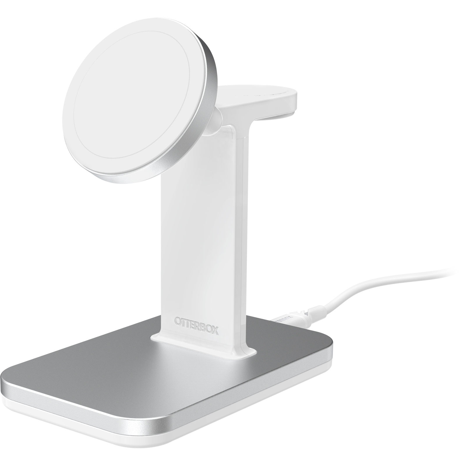 White Wireless Charging Station OtterBox 15W 2-in-1 Power