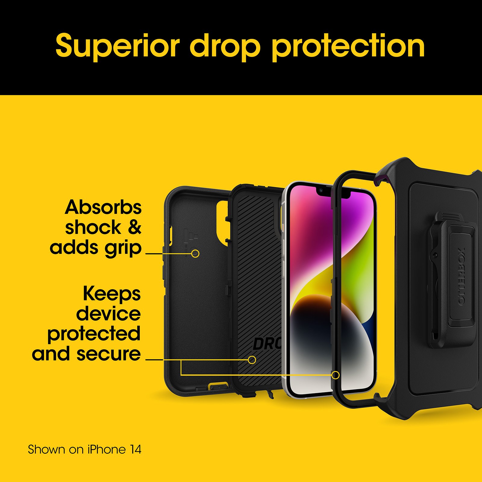 Black Durable iPhone 15 Pro Max Case | OtterBox Defender Series